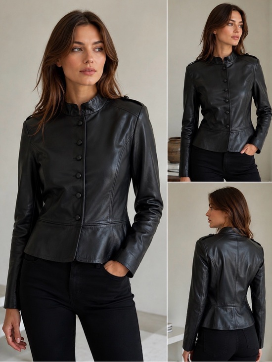Burberry Jackets & Blazers - Stunning Burberry London Lamb Leather Equestrian Moto Black Jacket Coat 12